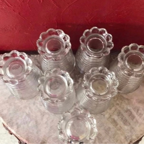 Anchor Hocking Bubble Base Depression Glass Tumbler Parfait Set of 7 - Picture 5 of 6